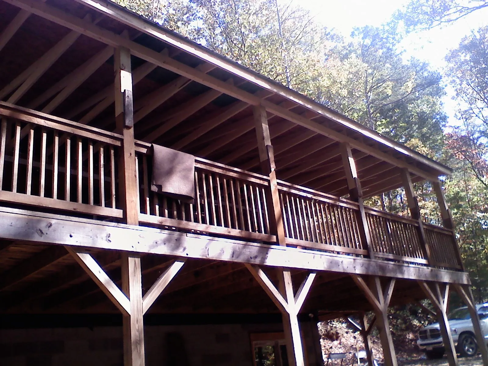 Timber framing under a new elevated porch and deck — Roof Leak Repair in Roseburg by Roofing Brothers